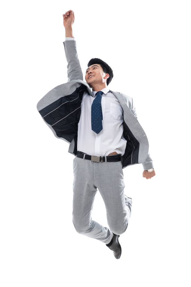 欢呼跳跃的商务男士图片