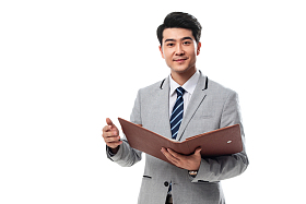 拿着文件的商务男士