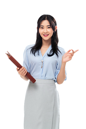 拿着文件的商务女士图片