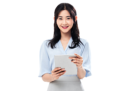 拿平板电脑的商务女士