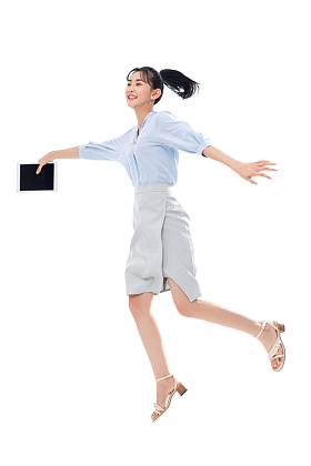 兴奋的商务女士图片