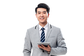 拿平板电脑的商务男士图片