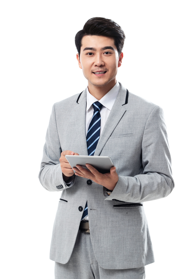 拿平板电脑的商务男士图片