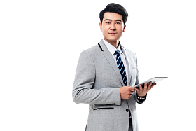 拿平板电脑的商务男士图片