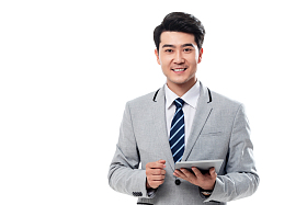 拿平板电脑的商务男士图片