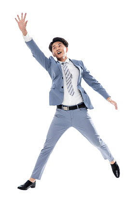 兴奋跳跃的商务男士图片