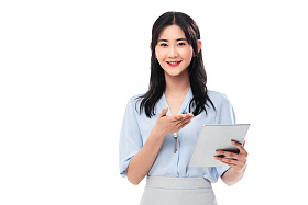拿平板电脑的商务女士图片