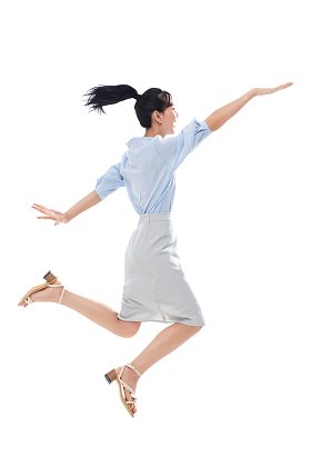 兴奋的商务女士