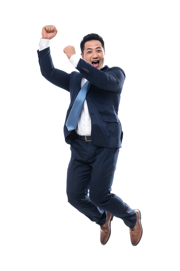 欢呼跳跃的商务男士 欢呼跳跃的商务男士