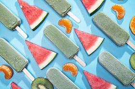 水果切片和冰棍图片