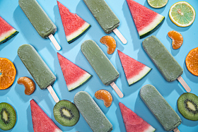 水果切片和冰棍图片