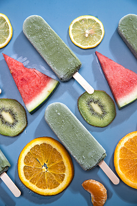 水果切片和冰棍图片