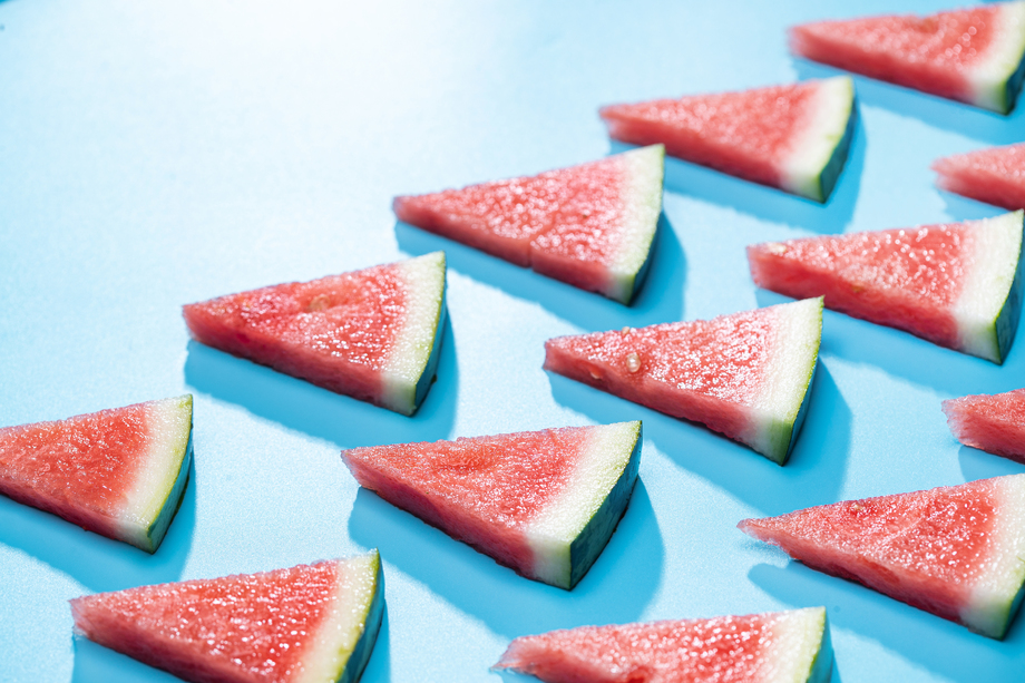 三角形西瓜切块排列照片 三角形西瓜切块排列照片
