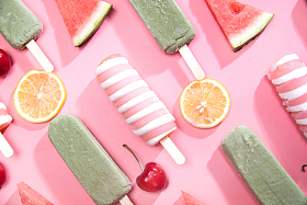 不同的水果和不同的冰棍图片