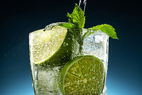 青柠汽水局部特写图片