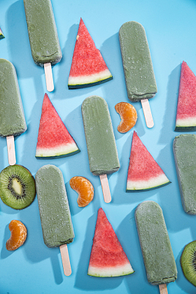 水果切片和冰棍图片