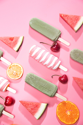 不同的水果和不同的冰棍图片