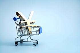 购物车里的货币标志模型图片