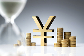 金币货币标志和沙漏图片