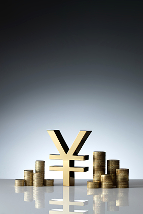 人民币符号模型和金币图片