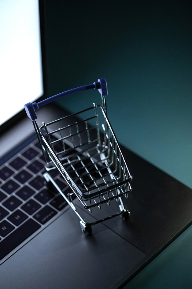 笔记本电脑和购物车模型 笔记本电脑和购物车模型