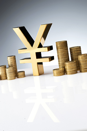 人民币符号模型和垒起的金