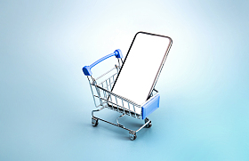 购物车和手机图片