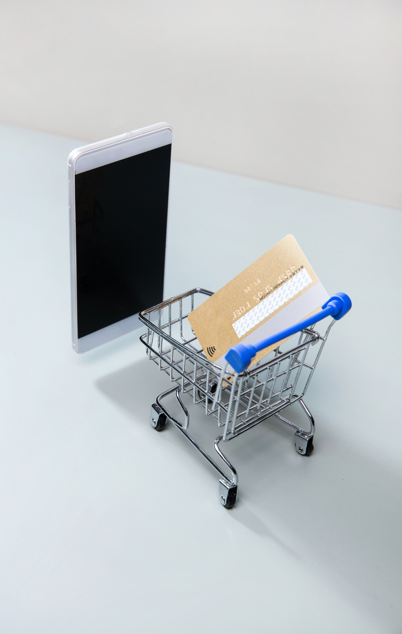 购物车和手机银行卡 购物车和手机银行卡