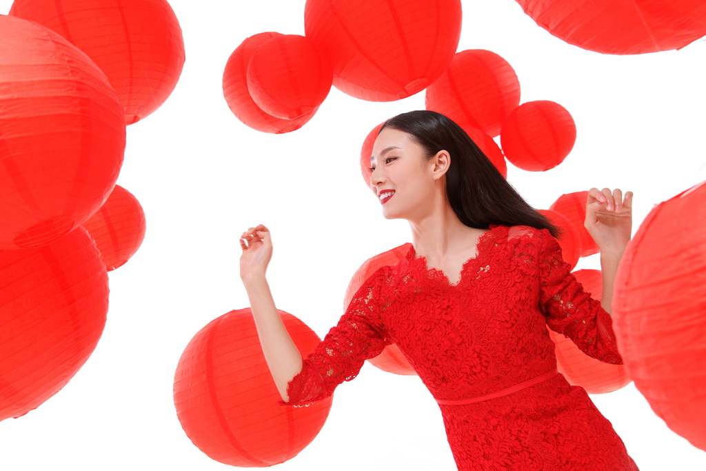 青年女人和红灯 青年女人和红灯