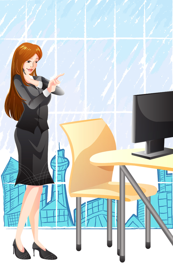 商务女人插画图片