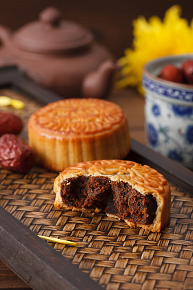 静物月饼和大枣图片