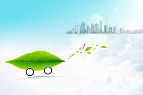 绿色树叶汽车图片