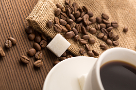 方糖与咖啡照片