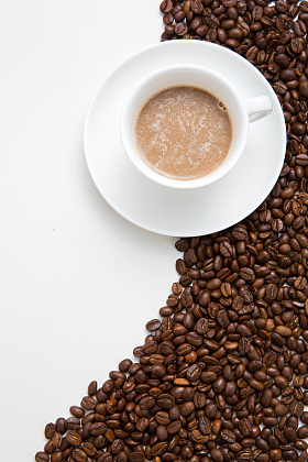 咖啡与咖啡豆图片