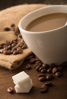 方糖与咖啡照片