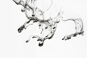 黑色墨水在水中图片