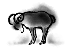 水墨画羊图片