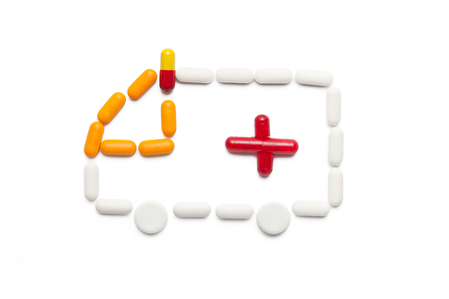 药片组成的救护车图片 药片组成的救护车图片