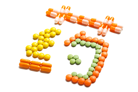 药片组成的药字