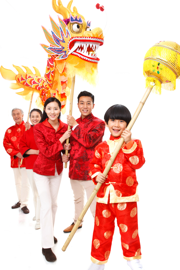 快乐家庭过新年舞龙 快乐家庭过新年舞龙