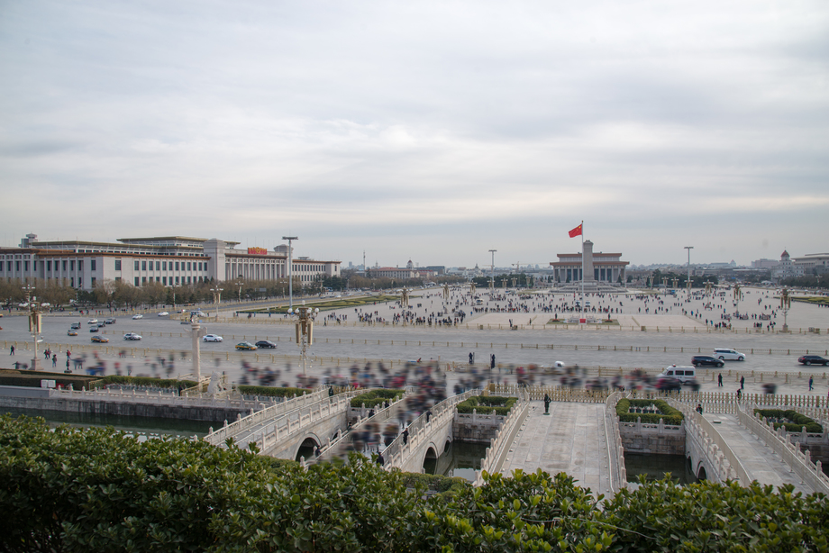 北京天安门广场全景图片