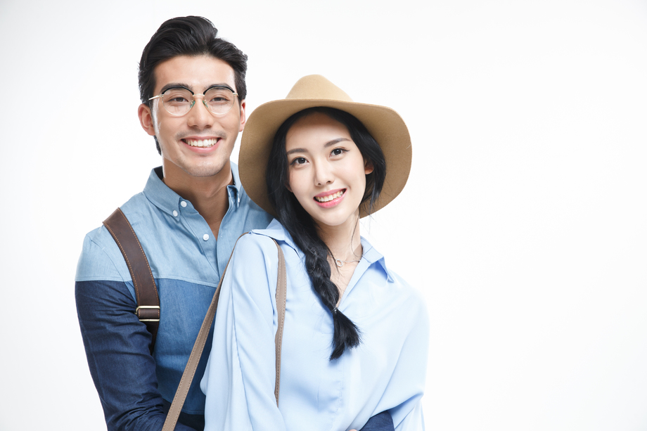 青年情侣旅行图片