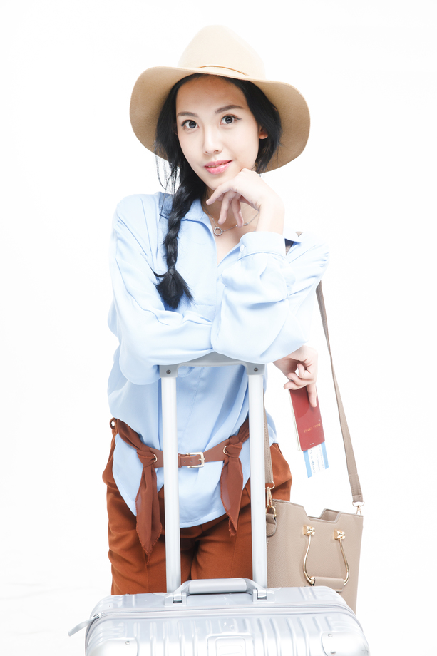 青年女人旅行图片