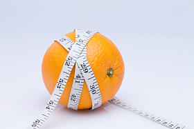 橙子和卷尺图片