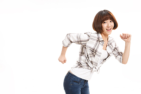 青春活力的青年女人照片