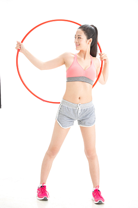 青年女人健身运动