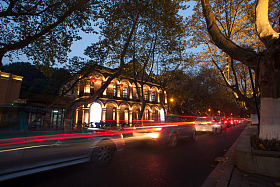 浙江省杭州西湖夜景图片