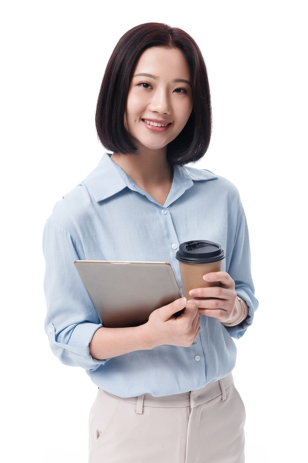 女白领手拿咖啡杯图片 女白领手拿咖啡杯图片