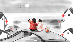 兄妹两人坐在地上的背影图片