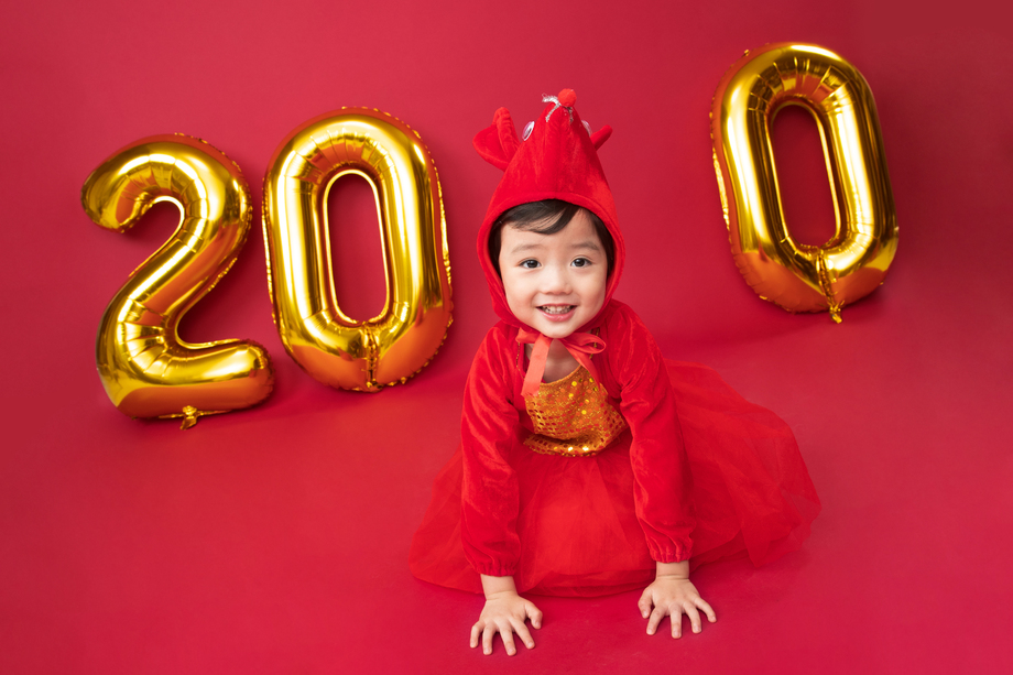 可爱的小朋友过新年照片